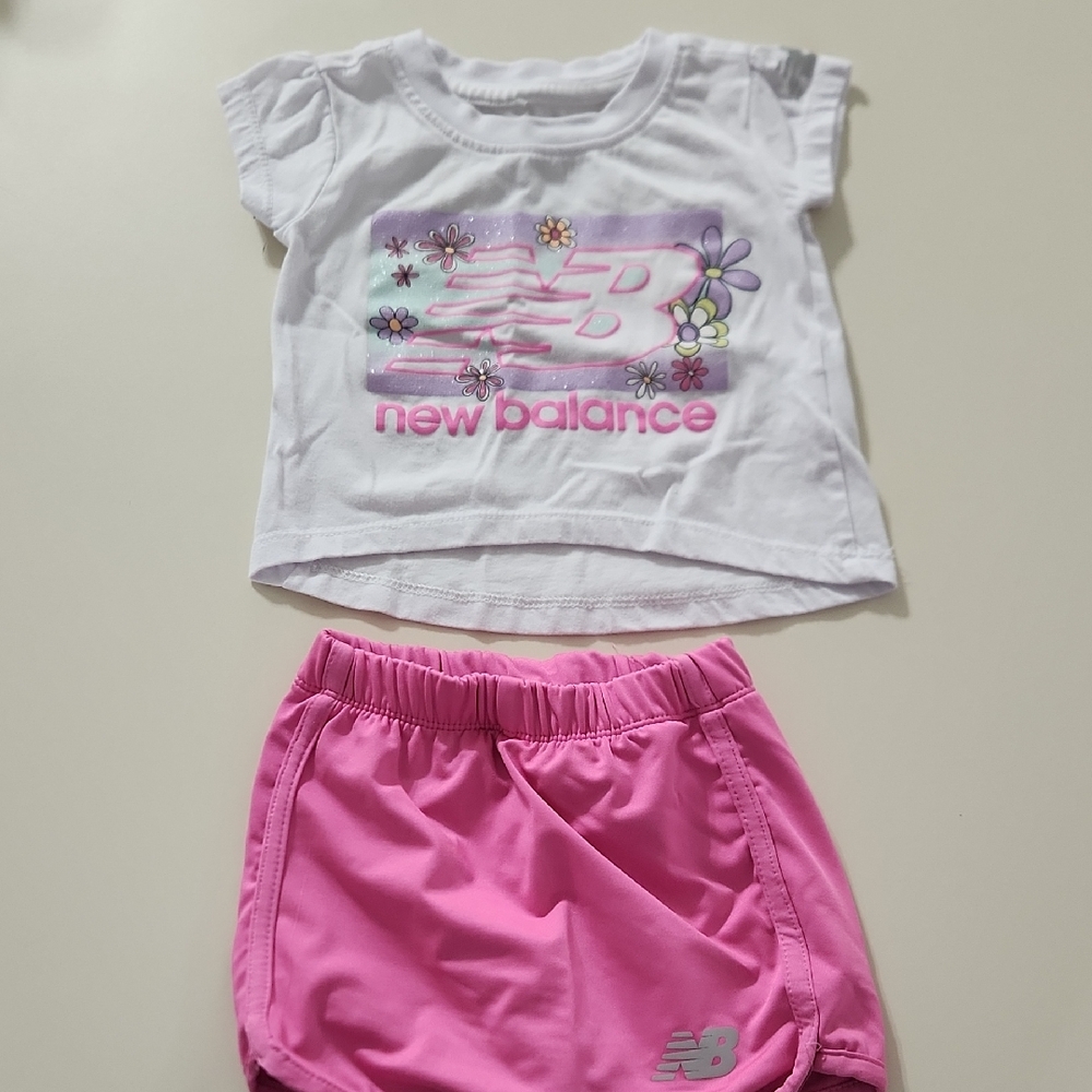 New Balance White and Pink Toddler Set